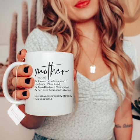 Motherhood definition mug