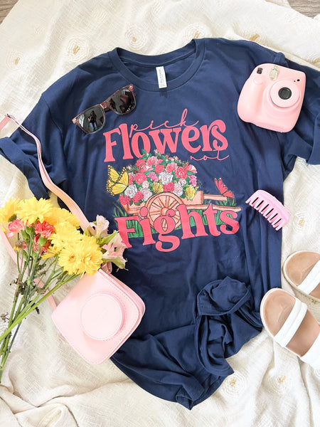 Pick flowers not fights tee dress