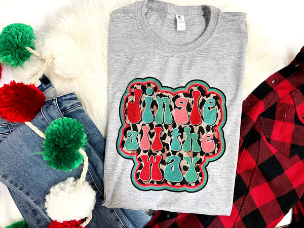 Jingle all the way • bubble letter tee