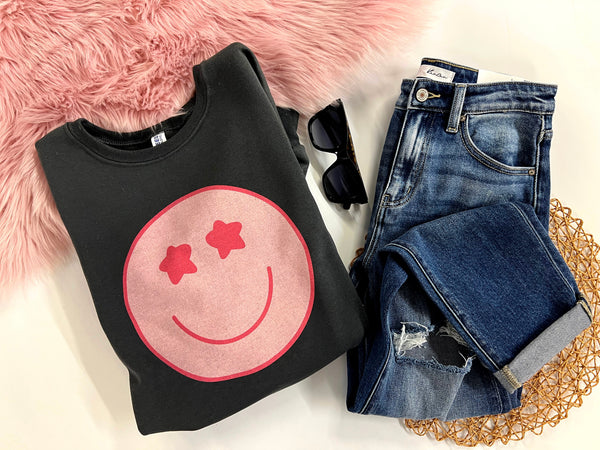 Star smiley crewneck sweater