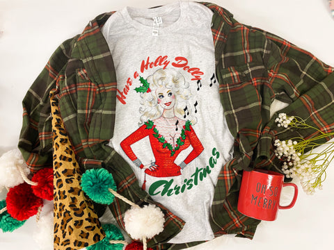 Holly Dolly Christmas tee