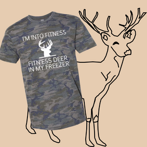 Fitness deer in freezer tee