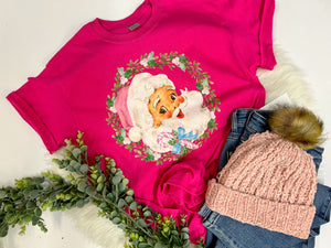 Pretty in pink Santa tee