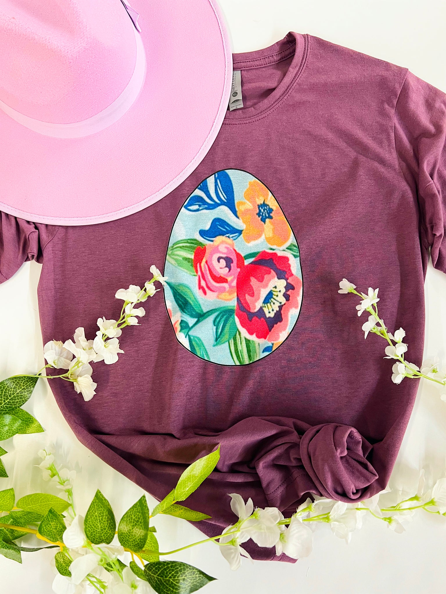 Pretty floral Easter egg tee