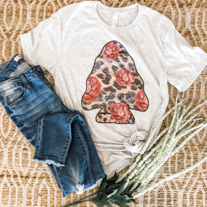 Leopard rose arrowhead tee