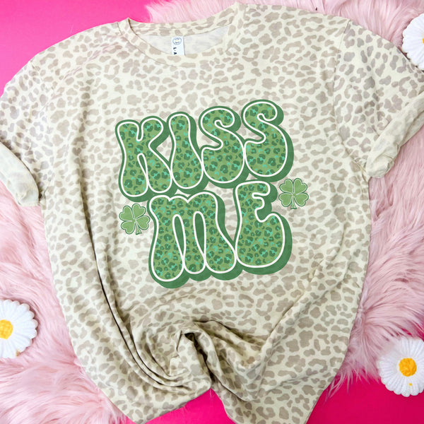 Leopard Kiss Me design tee (2 tee options)