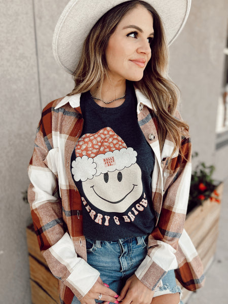 Merry & Bright • Holly Jolly co smile Christmas tee