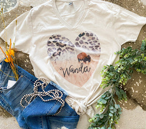 Wanderer leopard heart tee