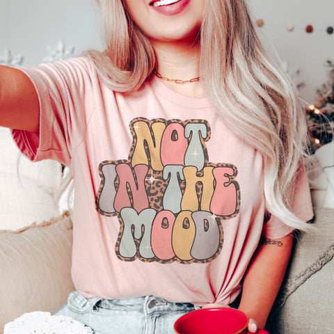 Not In the Mood - bubble leopard pink tee