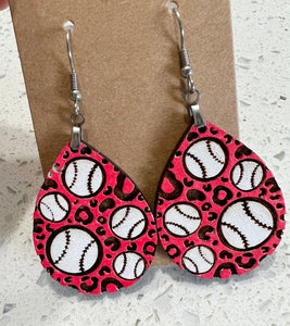 Teardrop Baseball earrings