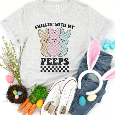 Retro Checker, chillin with my peeps tee