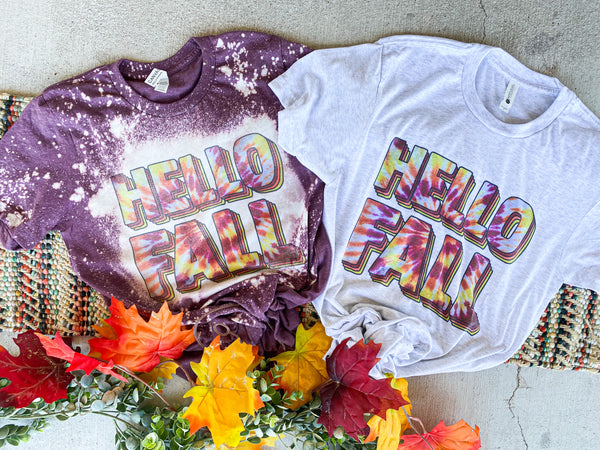 Hello Fall tie dye