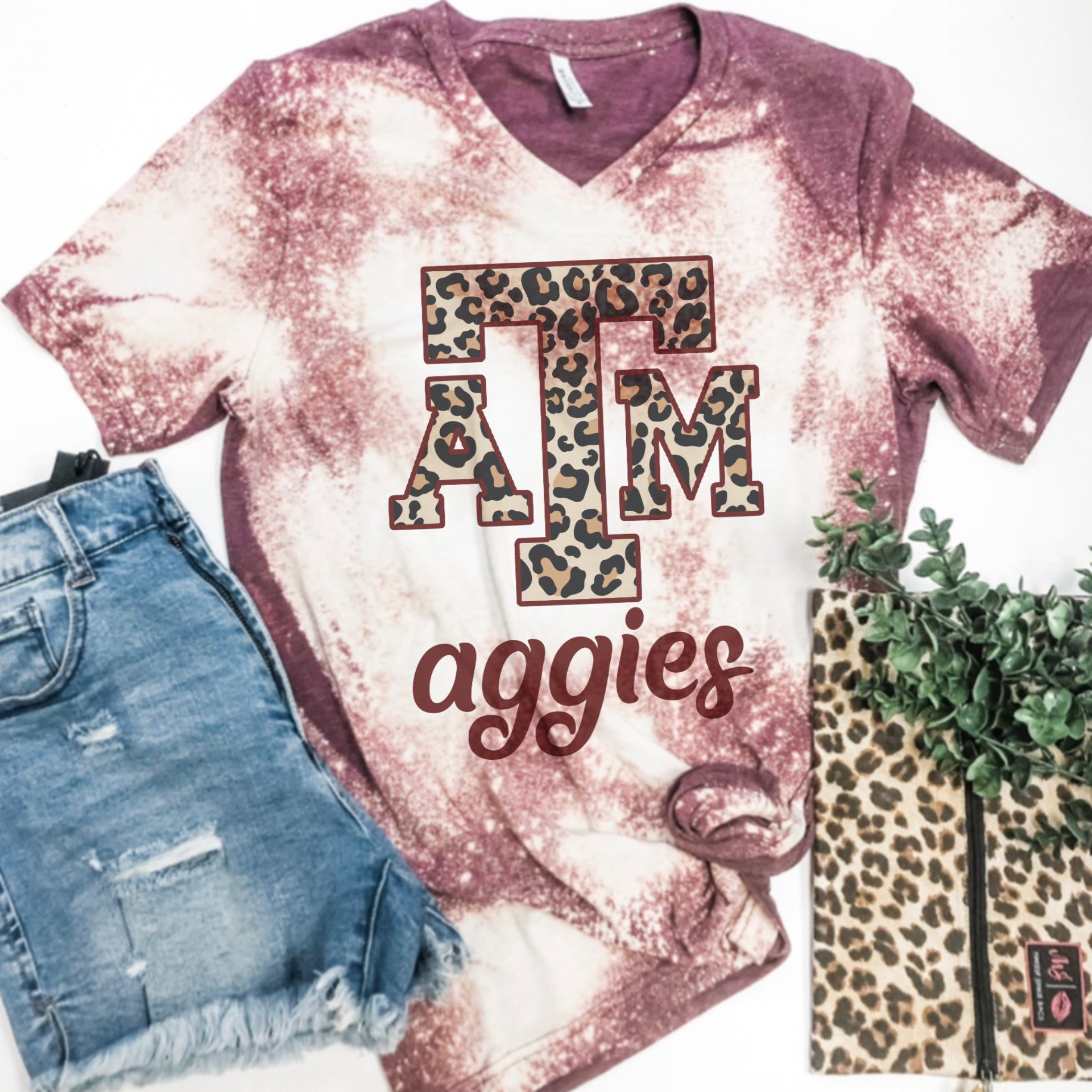 ATM aggies maroon bleach tee