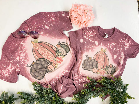 Mommy and me mauve pumpkins tee