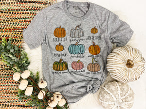 Multi pumpkin types tee