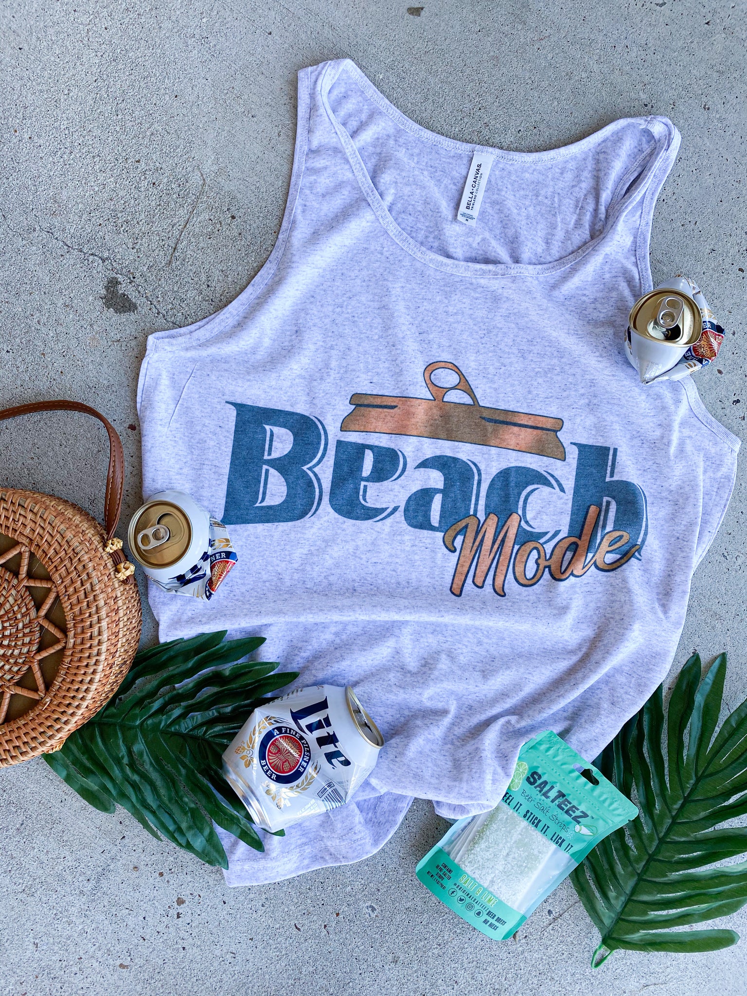 Beach mode beer style tee/tank