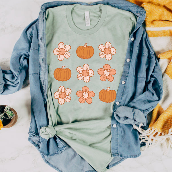 Retro Daisy Pumpkin tee