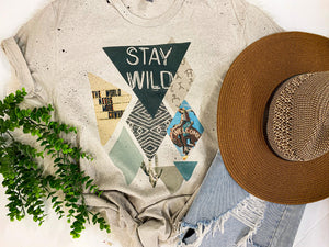 Stay wild splattered tee