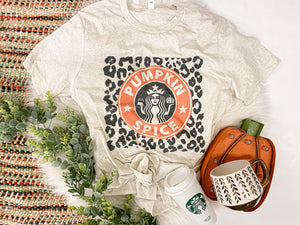 Pumpkin spice Starbucks logo tee