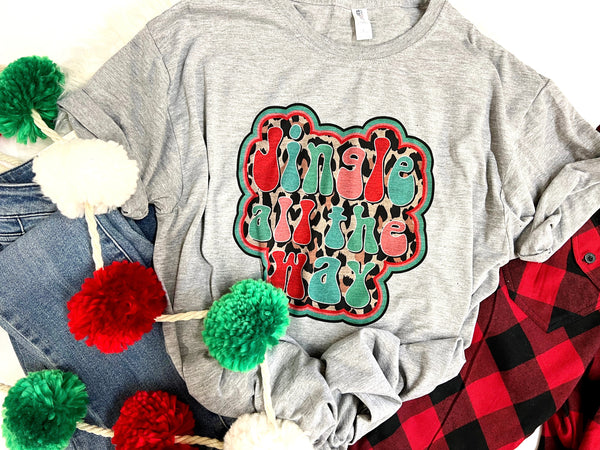 Jingle all the way • bubble letter tee