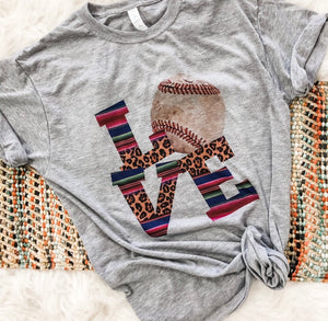 Serape love baseball tee