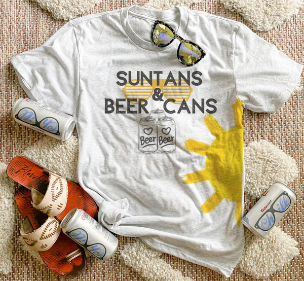 Suntans and beer cans tee
