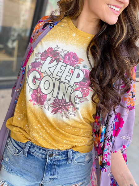 Keep going floral mustard tee