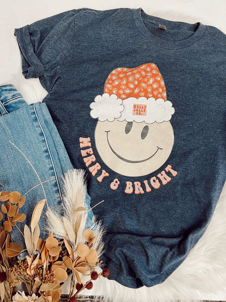 Merry & Bright • Holly Jolly co smile Christmas tee