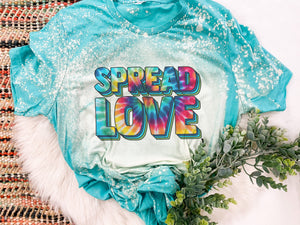 SPREAD LOVE tie dye word tee