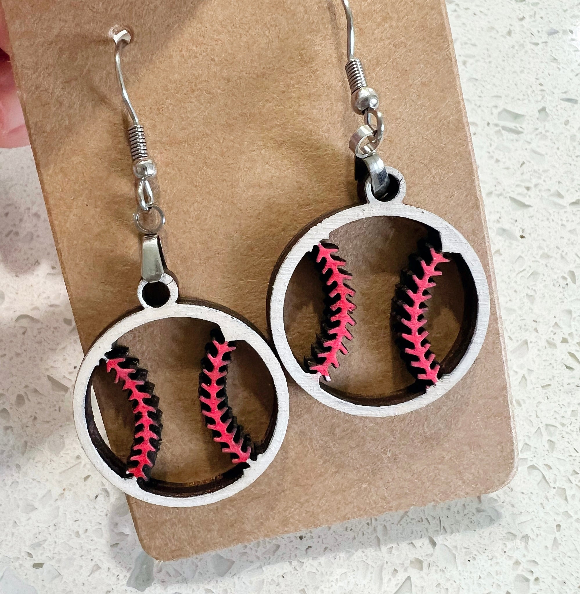 Baseball dainty earrings