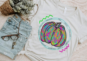 All things fall watercolor pumpkin tee