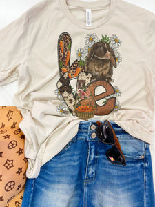 Love stacked bunny tee