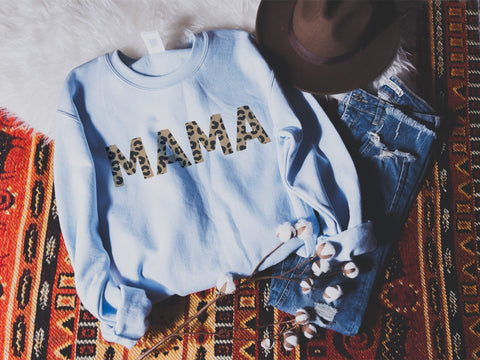 Leopard Letter MAMA sweater