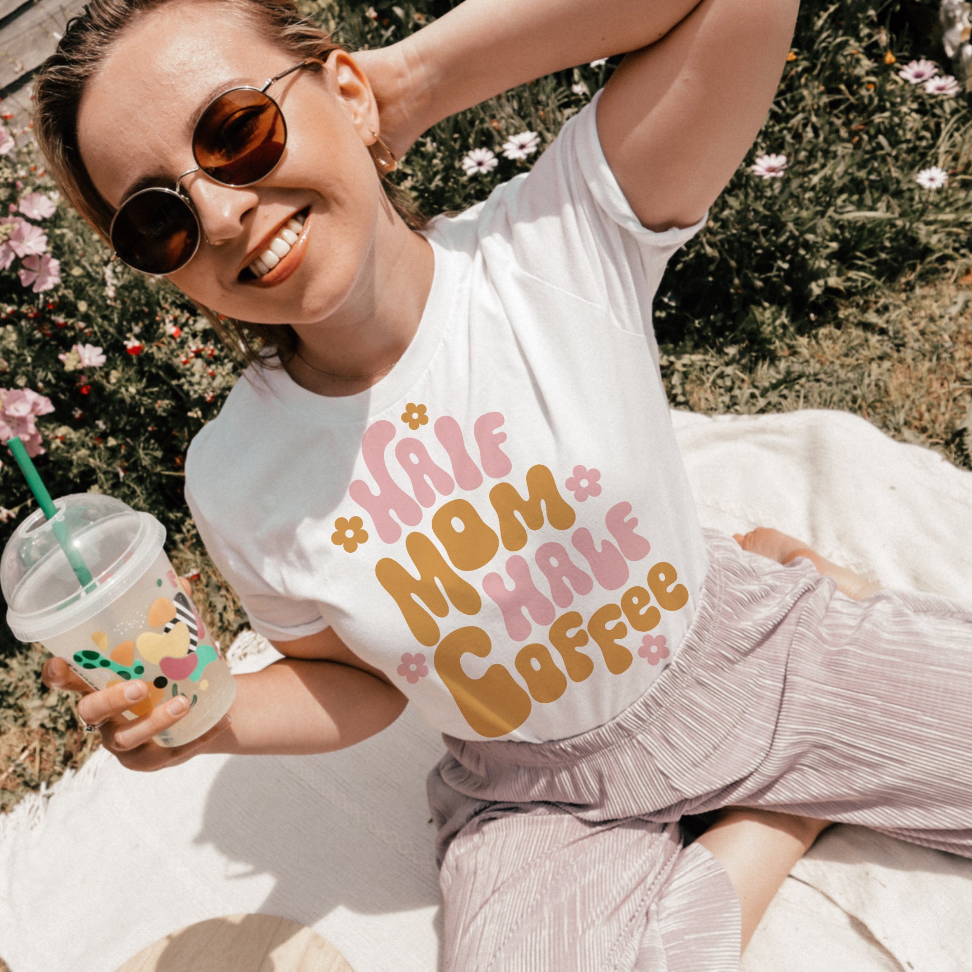 Half Mom half coffee tee