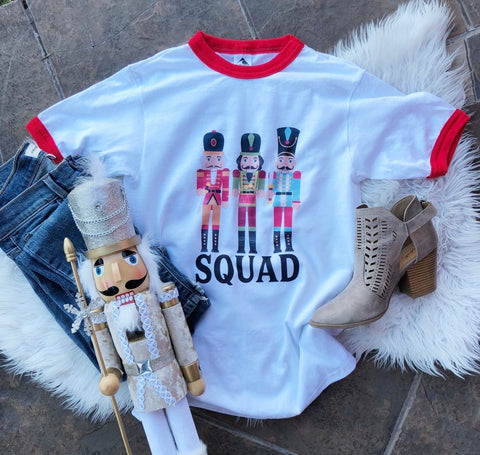 SQUAD nutcracker ringer tee