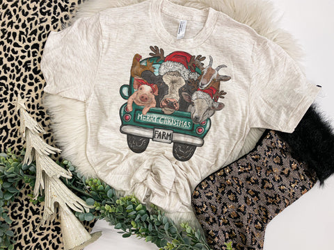 Farm animal Christmas tee