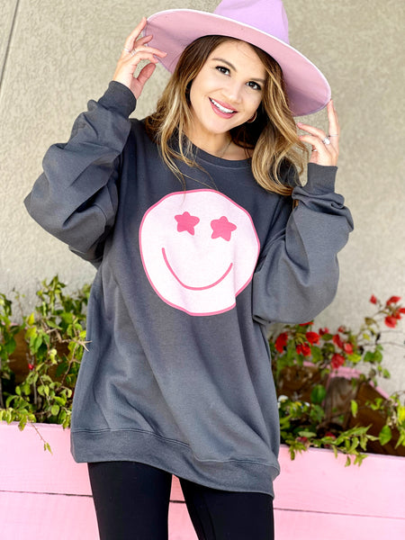 Star smiley crewneck sweater