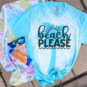 Beach Please - Palm Tree bleach tee