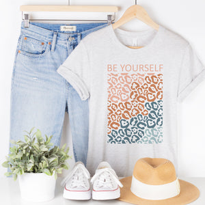 Be yourself leopard cutie tee