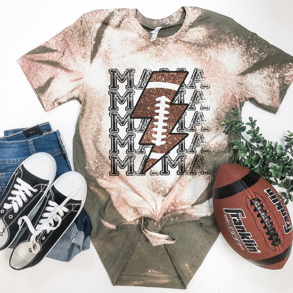 Football Mama Lightning stacked tee