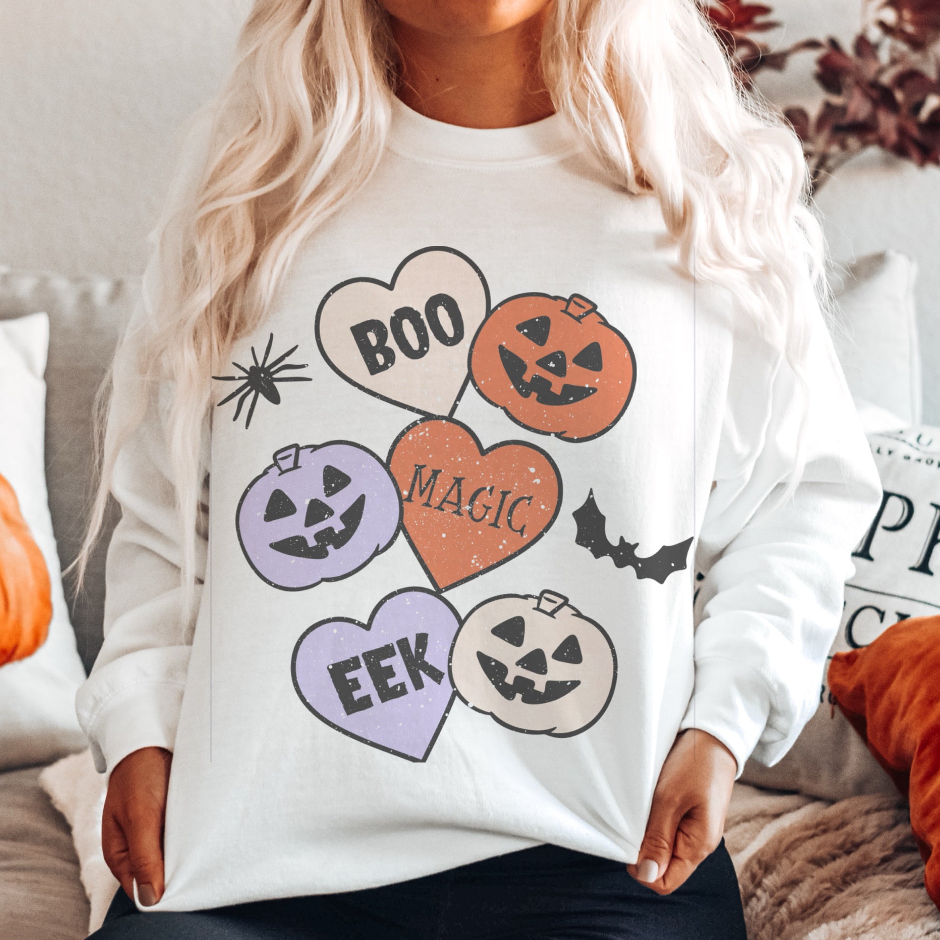 Boo, magic, eek Halloween sweater