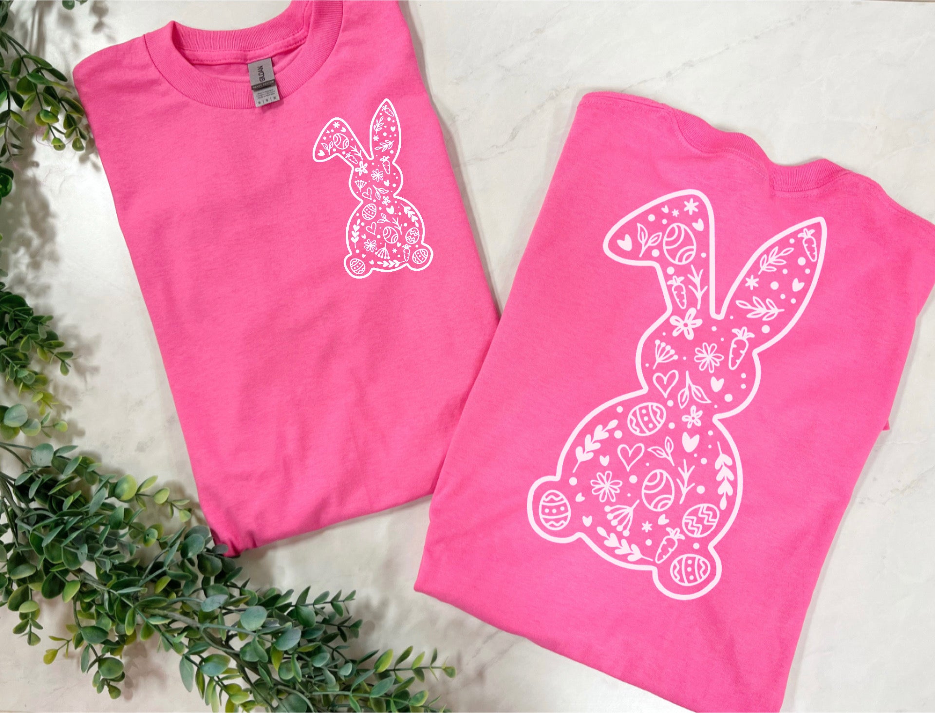 Bunny Front/Back pink tee