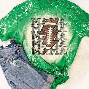 Football Mama Lightning stacked tee