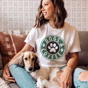 Dogs and coffee tee