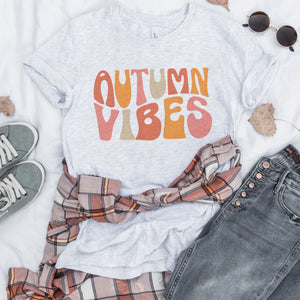 Autumn vibes (bubble letters) tee