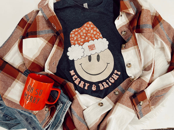 Merry & Bright • Holly Jolly co smile Christmas tee