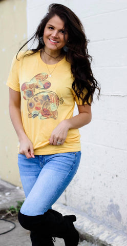 Floral bunny tee