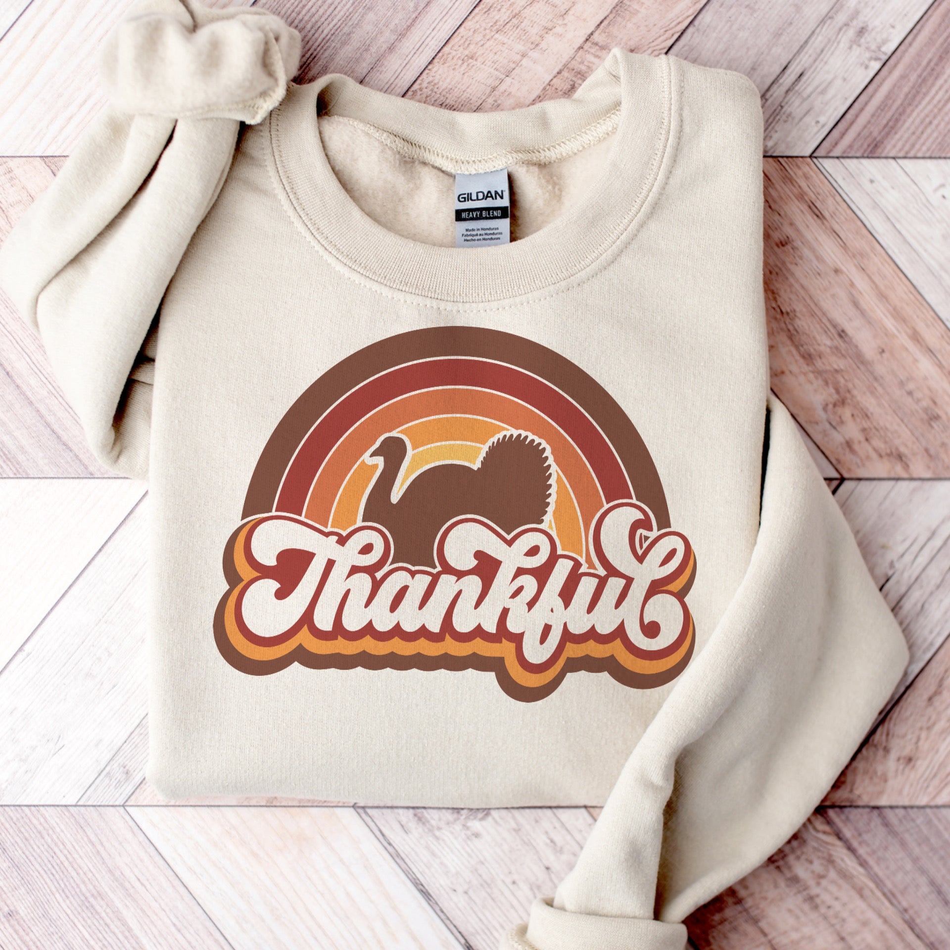 Thankful Rainbow Turkey Tee or sweater