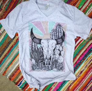 Spring cactus skull tee