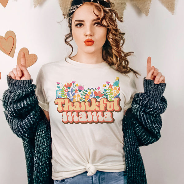 Thankful Mama floral tee